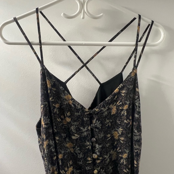 Frank & Oak Black Floral Flowy Wide Leg Jumper - Picture 7 of 9